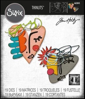Abstract faces, dies Sizzix thinlits/Tim Holtz.*